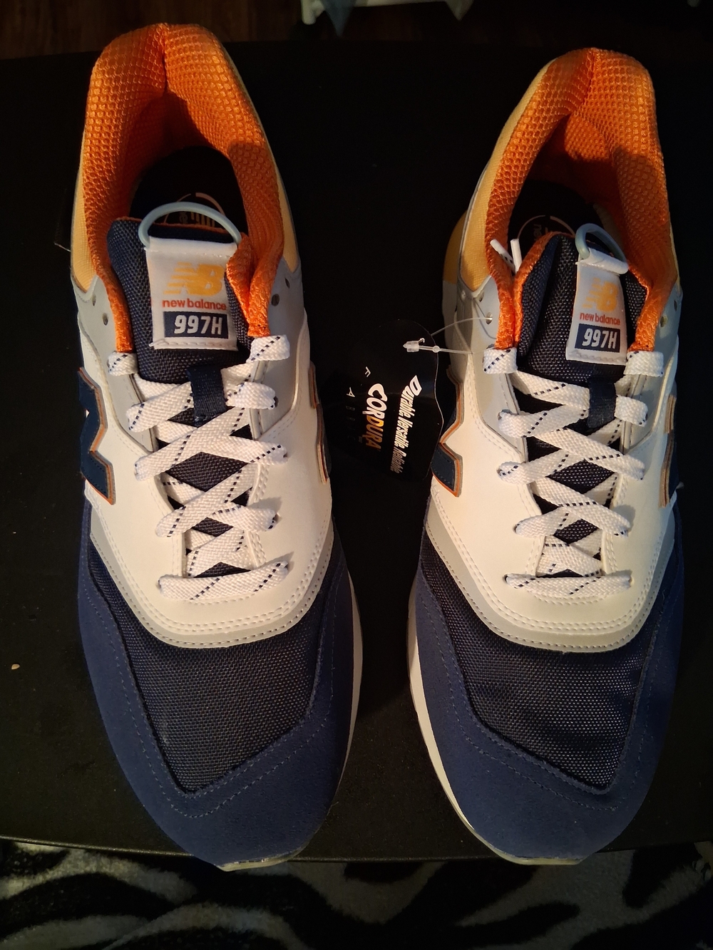 New Balance Men's Navy White Orange 997H Sneakers